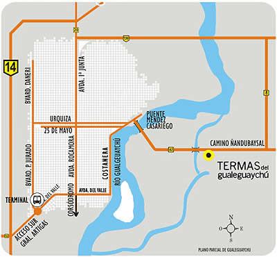 Mapa de Termas de Gualeguaychu Entre Rios